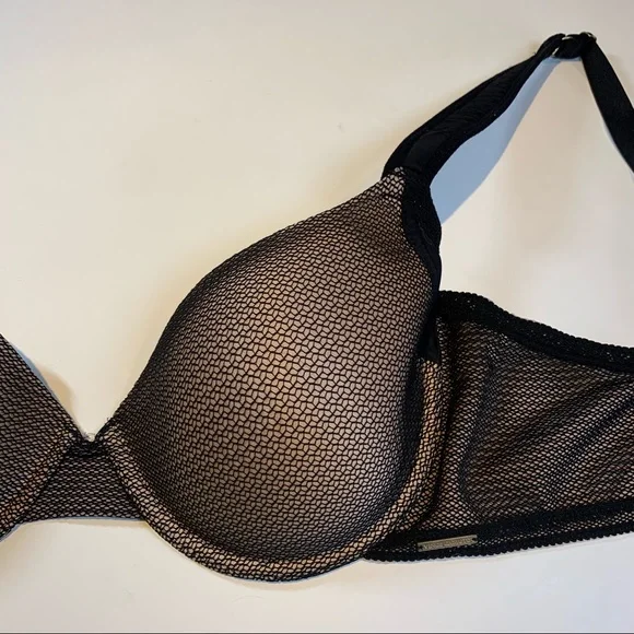 38C Vince Camuto nude and black full figure t-shirt cup bra w comfort straps - Picture 10 of 11